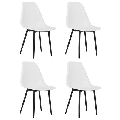 vidaXL Dining Chairs 4 pcs White PP