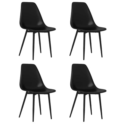 vidaXL Dining Chairs 4 pcs Black PP
