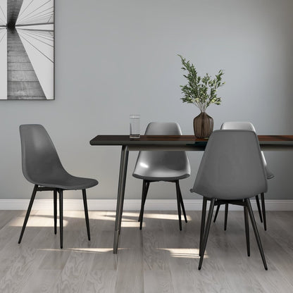 vidaXL Dining Chairs 4 pcs Grey PP