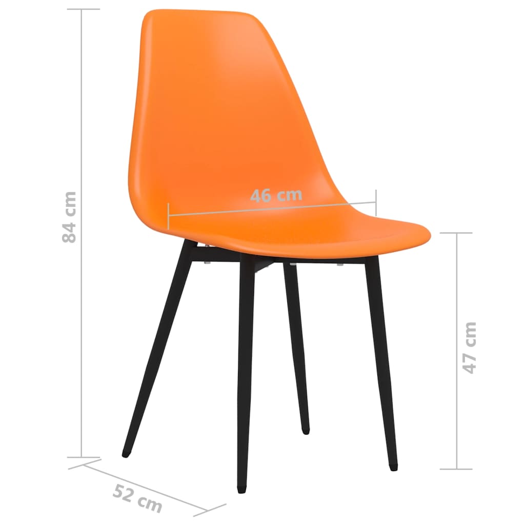 vidaXL Dining Chairs 4 pcs Orange PP