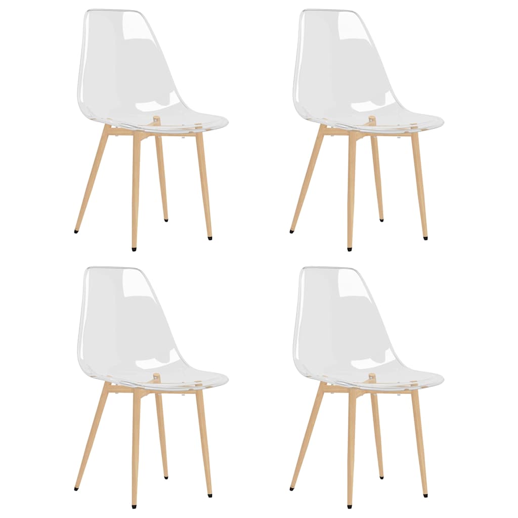 vidaXL Dining Chairs 4 pcs Transparent PET