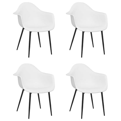 vidaXL Dining Chairs 4 pcs White PP