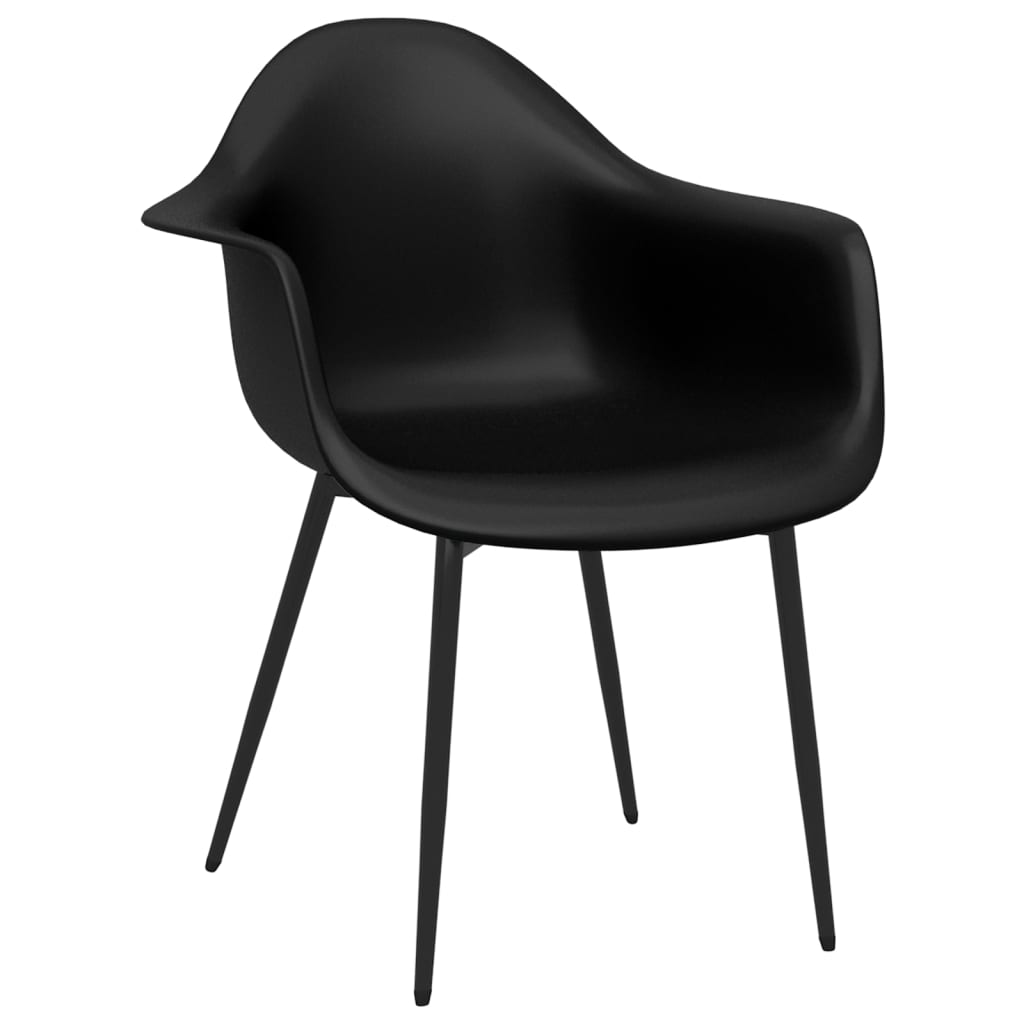 vidaXL Dining Chairs 2 pcs Black PP