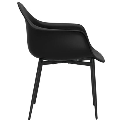 vidaXL Dining Chairs 2 pcs Black PP