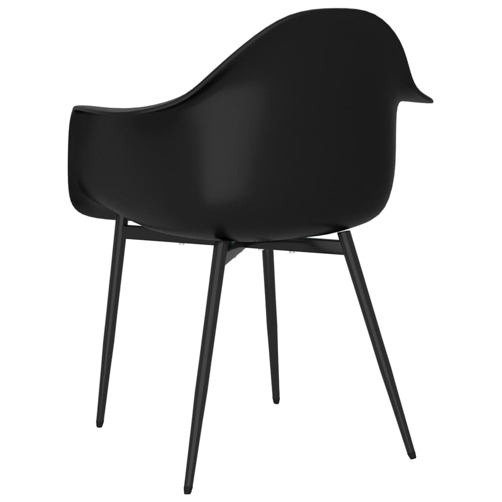 vidaXL Dining Chairs 2 pcs Black PP