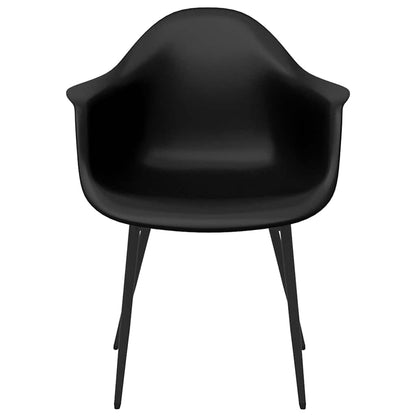 vidaXL Dining Chairs 4 pcs Black PP