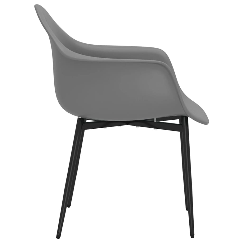 vidaXL Dining Chairs 2 pcs Grey PP