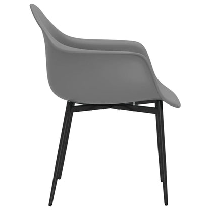 vidaXL Dining Chairs 2 pcs Grey PP