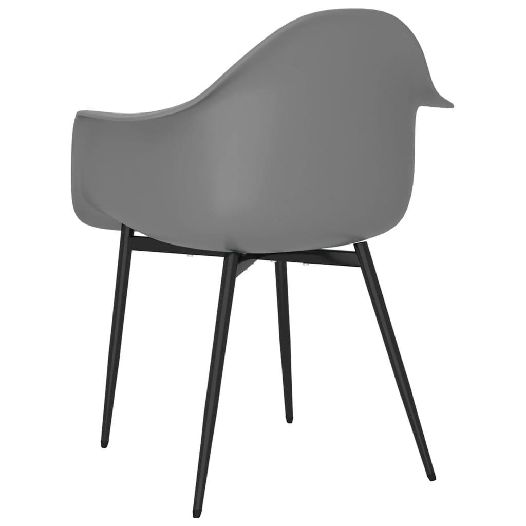 vidaXL Dining Chairs 2 pcs Grey PP