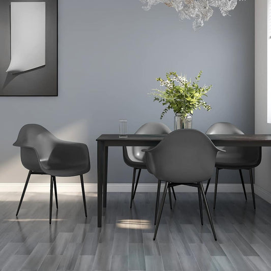 vidaXL Dining Chairs 4 pcs Grey PP