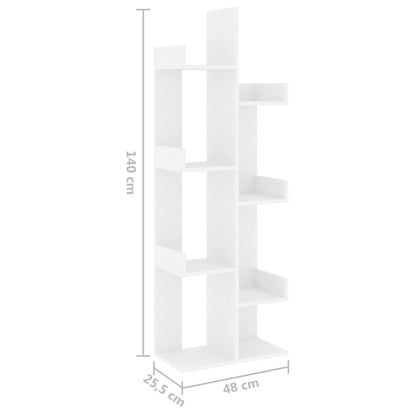 vidaXL Book Cabinet White 48x25.5x140 cm Engineered Wood