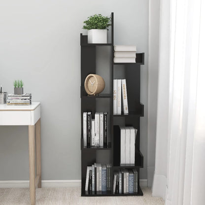 808910 vidaXL Book Cabinet Black 48x25,5x140 cm Engineered Wood