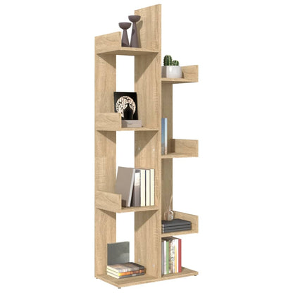 808912 vidaXL Book Cabinet Sonoma Oak 48x25,5x140 cm Engineered Wood