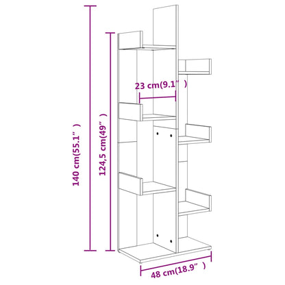 808912 vidaXL Book Cabinet Sonoma Oak 48x25,5x140 cm Engineered Wood