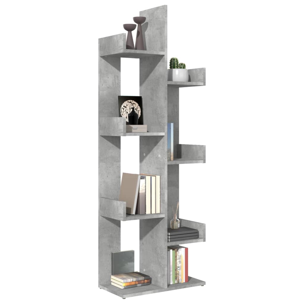 808913 vidaXL Book Cabinet Concrete Grey 48x25,5x140 cm Engineered Wood