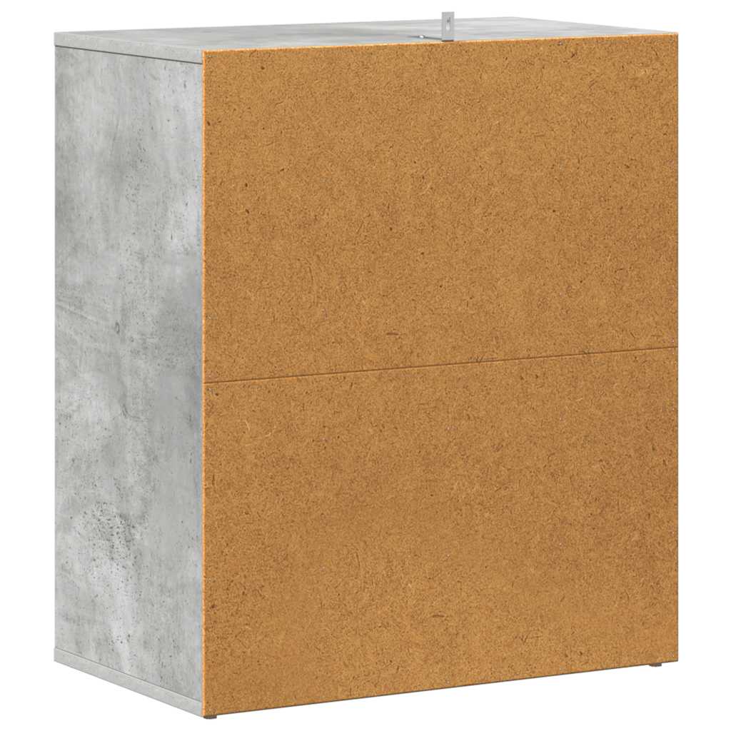vidaXL Shoe Cabinet Concrete Grey 60x35x70 cm Engineered Wood