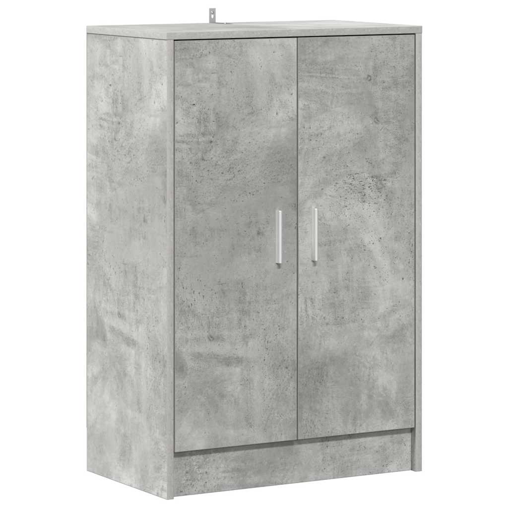 vidaXL Shoe Cabinet Concrete Grey 60x35x92 cm Engineered Wood