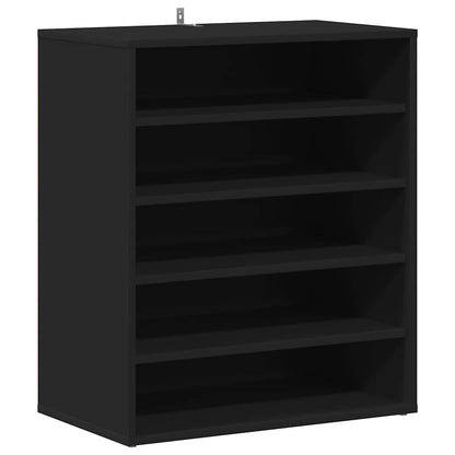 vidaXL Shoe Cabinet Black 60x35x70 cm Engineered Wood