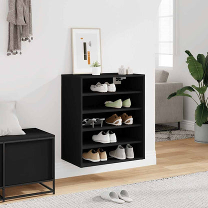 vidaXL Shoe Cabinet Black 60x35x70 cm Engineered Wood