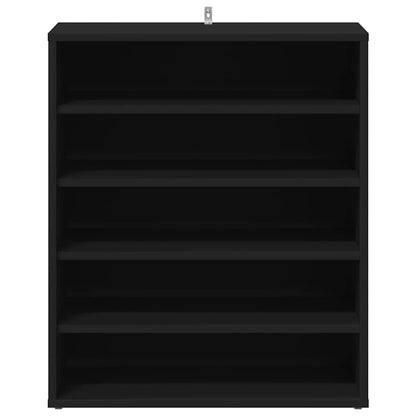 vidaXL Shoe Cabinet Black 60x35x70 cm Engineered Wood