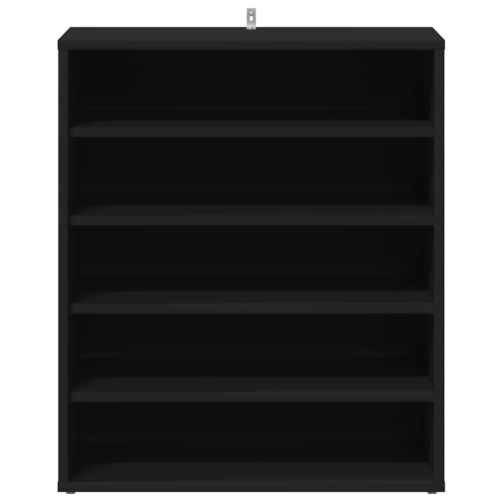 vidaXL Shoe Cabinet Black 60x35x70 cm Engineered Wood