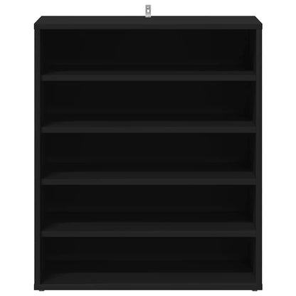vidaXL Shoe Cabinet Black 60x35x70 cm Engineered Wood