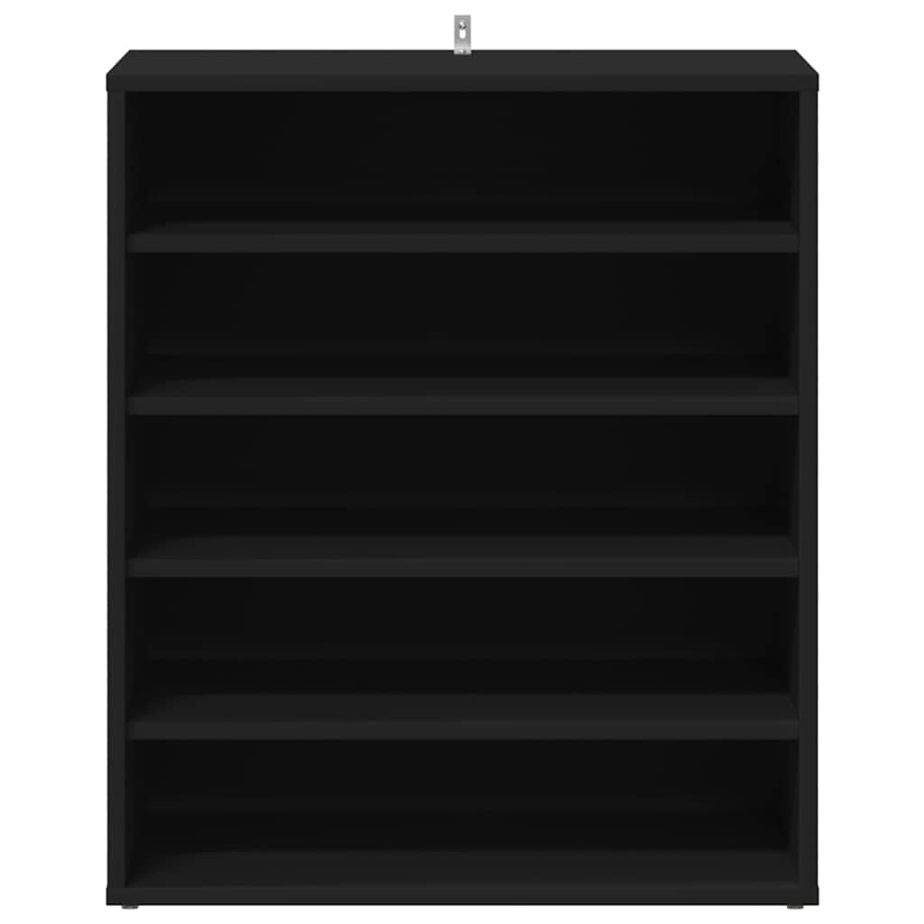 vidaXL Shoe Cabinet Black 60x35x70 cm Engineered Wood