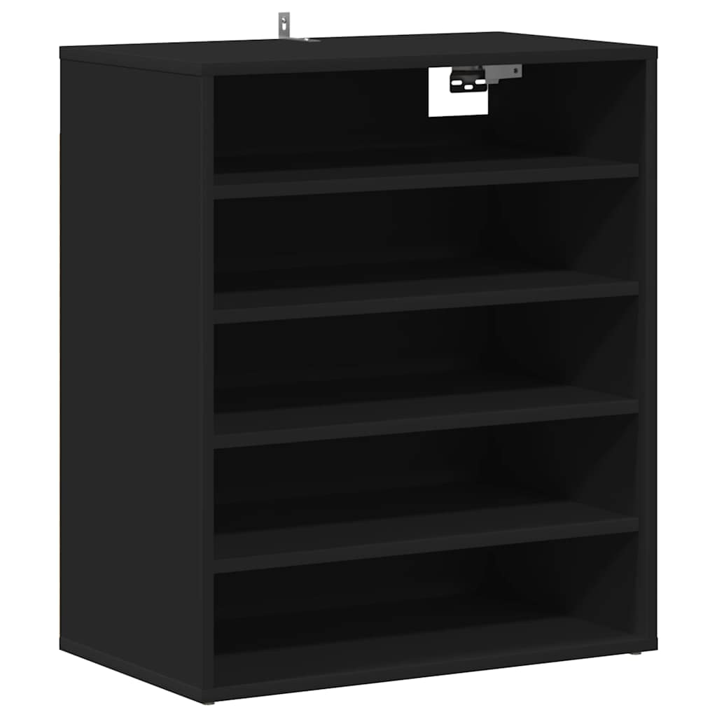 vidaXL Shoe Cabinet Black 60x35x70 cm Engineered Wood