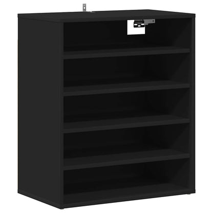 vidaXL Shoe Cabinet Black 60x35x70 cm Engineered Wood