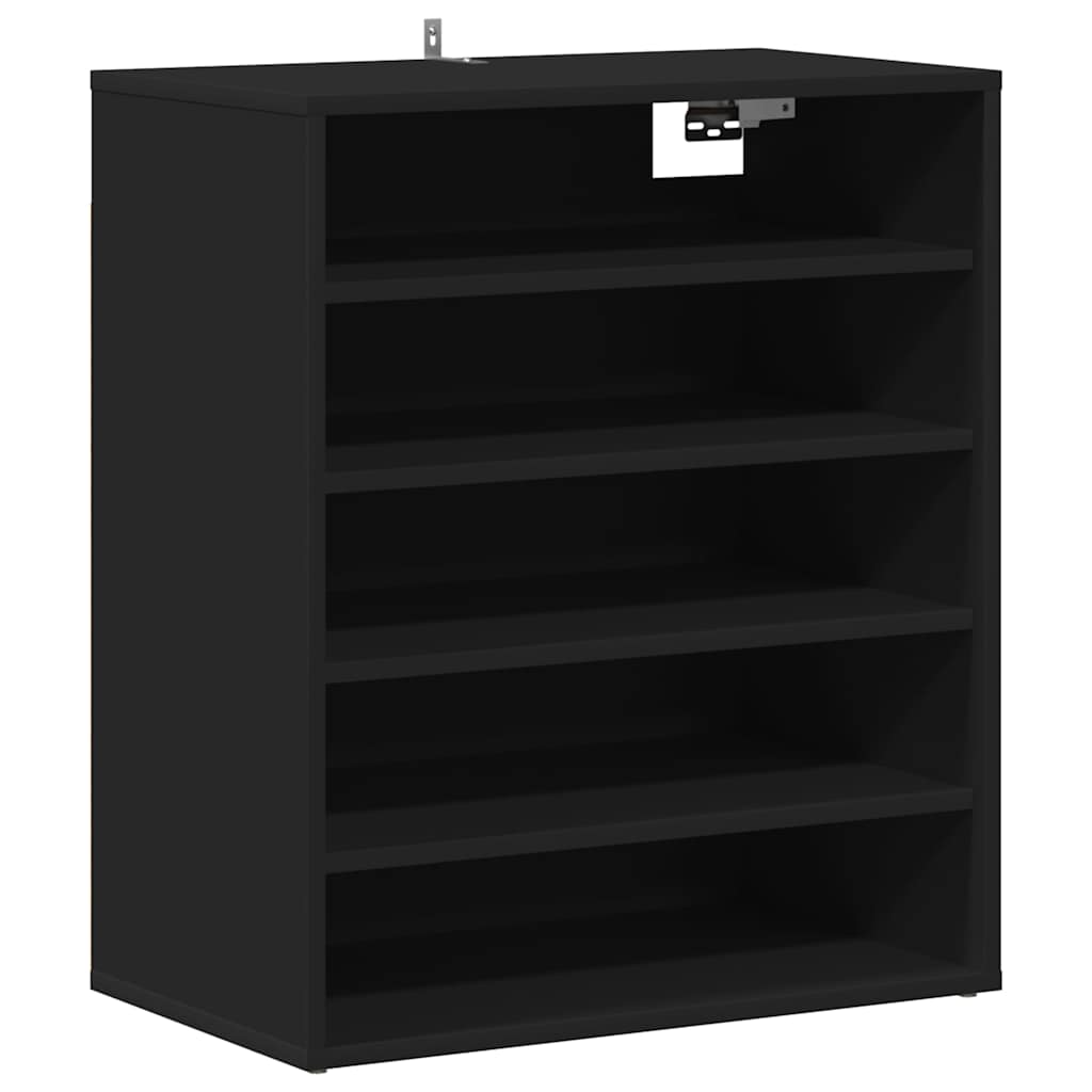 vidaXL Shoe Cabinet Black 60x35x70 cm Engineered Wood