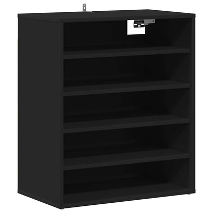 vidaXL Shoe Cabinet Black 60x35x70 cm Engineered Wood