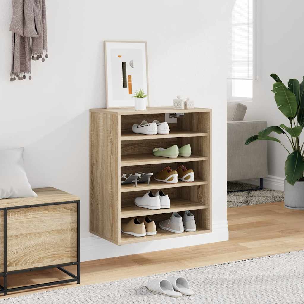 vidaXL Shoe Cabinet Sonoma Oak 60x35x70 cm Engineered Wood
