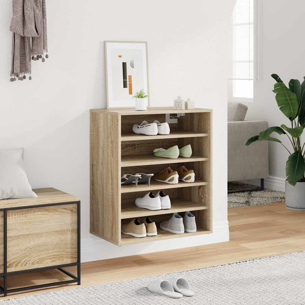 vidaXL Shoe Cabinet Sonoma Oak 60x35x70 cm Engineered Wood