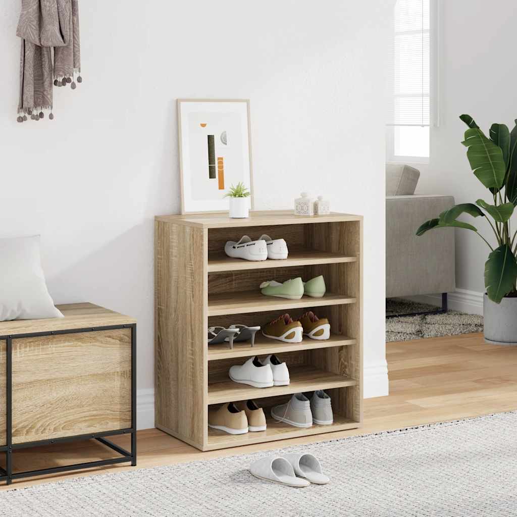 vidaXL Shoe Cabinet Sonoma Oak 60x35x70 cm Engineered Wood