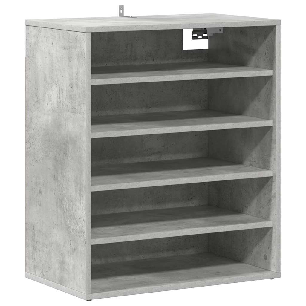 vidaXL Shoe Cabinet Concrete Grey 60x35x70 cm Engineered Wood