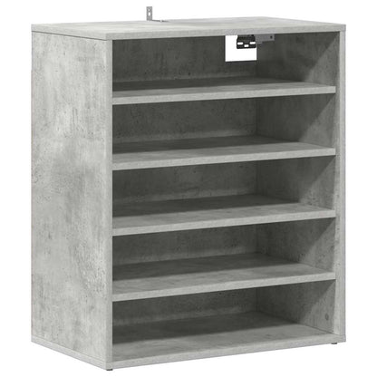 vidaXL Shoe Cabinet Concrete Grey 60x35x70 cm Engineered Wood