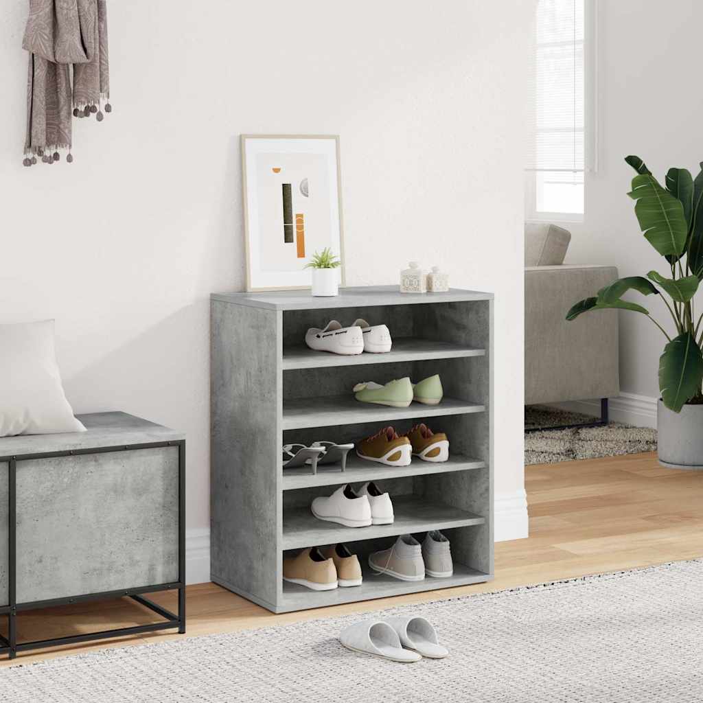 vidaXL Shoe Cabinet Concrete Grey 60x35x70 cm Engineered Wood
