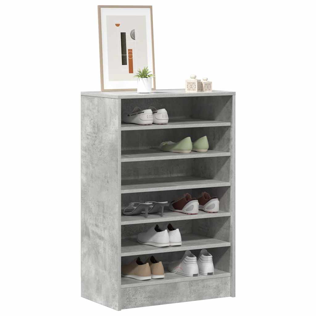 vidaXL Shoe Cabinet Concrete Grey 60x35x92 cm Engineered Wood