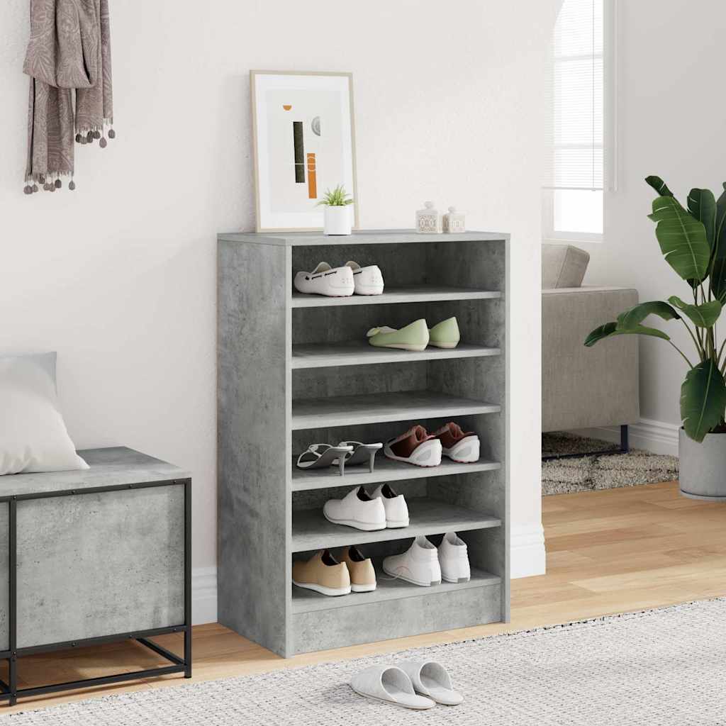 vidaXL Shoe Cabinet Concrete Grey 60x35x92 cm Engineered Wood