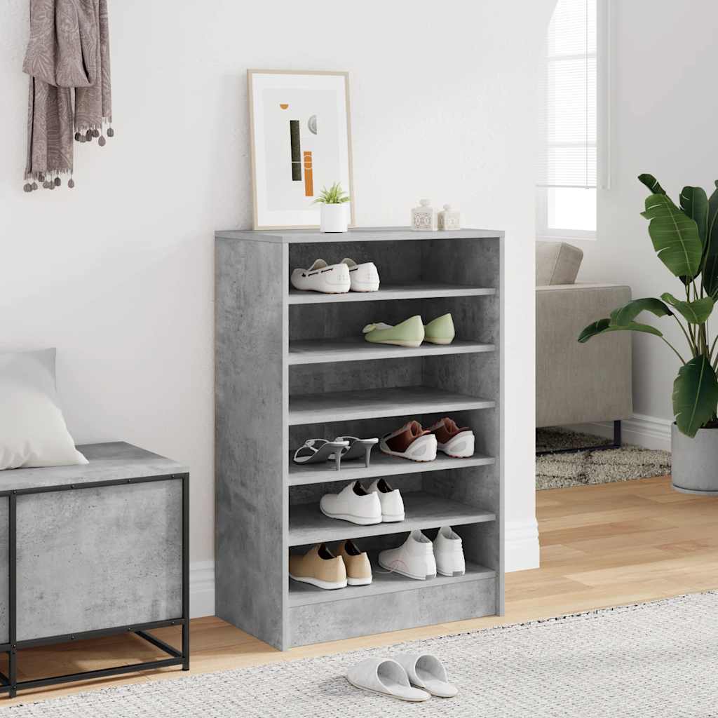 vidaXL Shoe cabinets 60 x 35 x 92 cm Concrete Grey 7 shelves