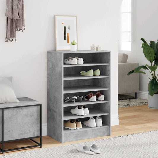 vidaXL Shoe cabinets 60 x 35 x 92 cm Concrete Grey 7 shelves
