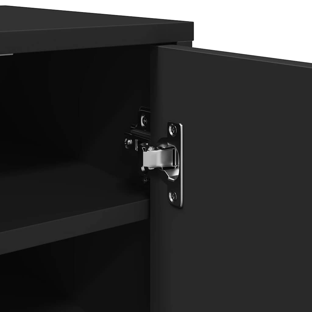 vidaXL Shoe Cabinet Black 32x35x70 cm Engineered Wood
