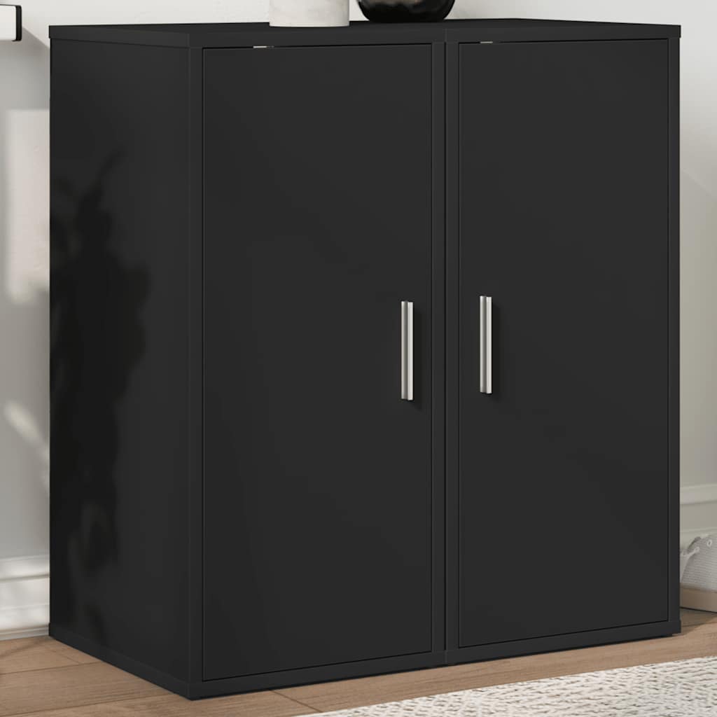 vidaXL Shoe Cabinets 2 pcs Black 32x35x70 cm Engineered Wood