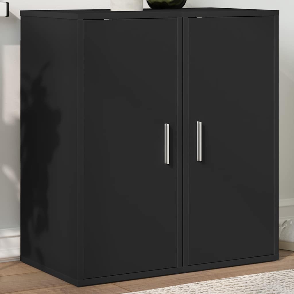 vidaXL Shoe Cabinets 2 pcs Black 32x35x70 cm Engineered Wood
