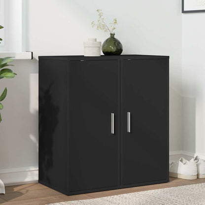 vidaXL Shoe Cabinets 2 pcs Black 32x35x70 cm Engineered Wood