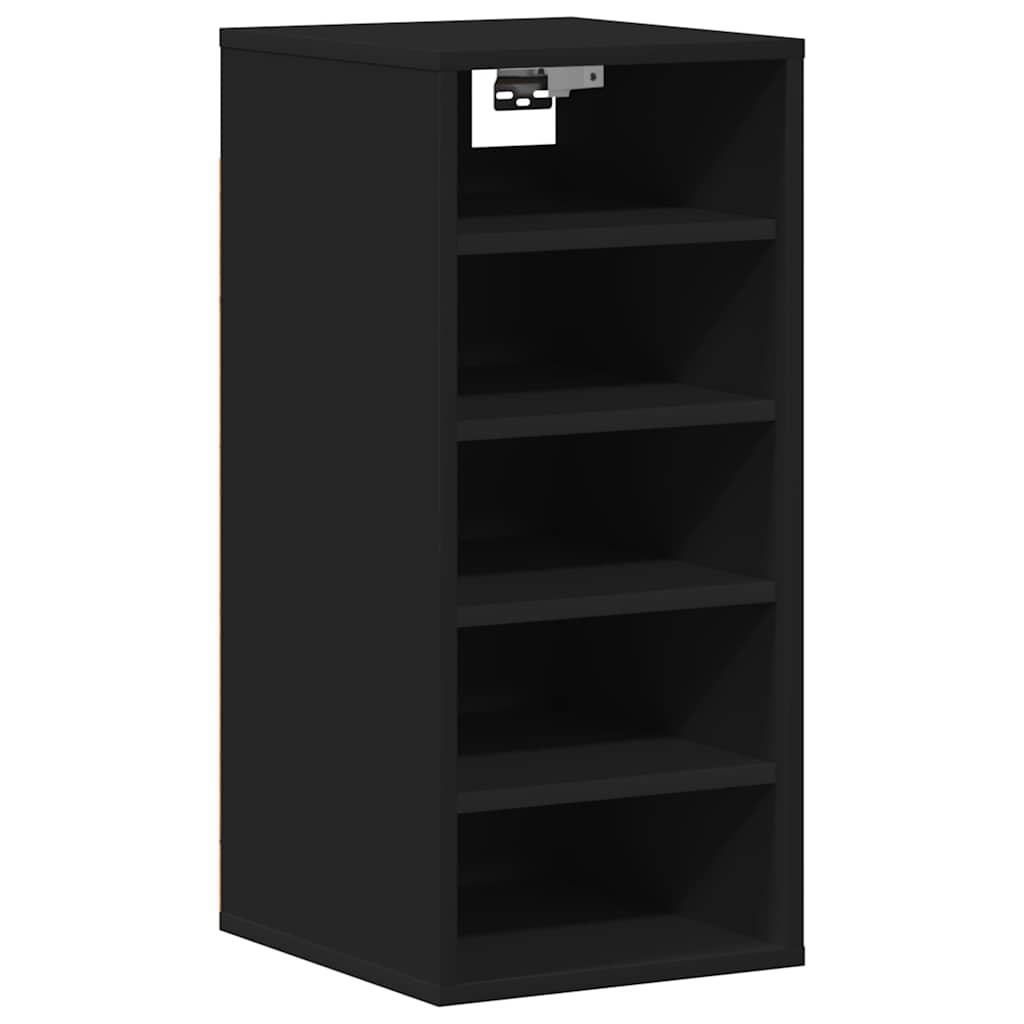 vidaXL Shoe Cabinets 2 pcs Black 31.5x35x70 cm Engineered Wood