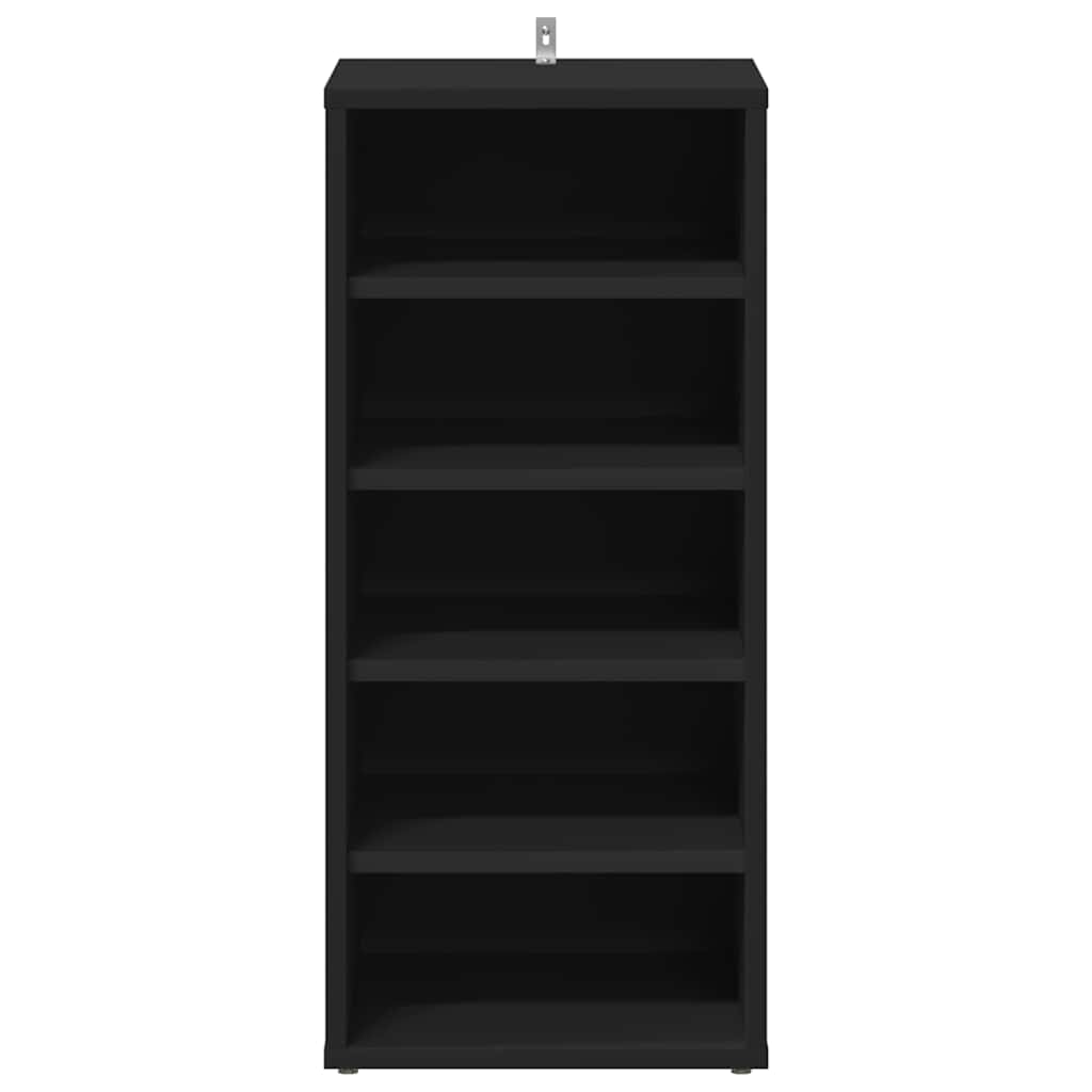 vidaXL Shoe Cabinets 2 pcs Black 31.5x35x70 cm Engineered Wood