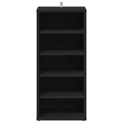 vidaXL Shoe Cabinets 2 pcs Black 31.5x35x70 cm Engineered Wood