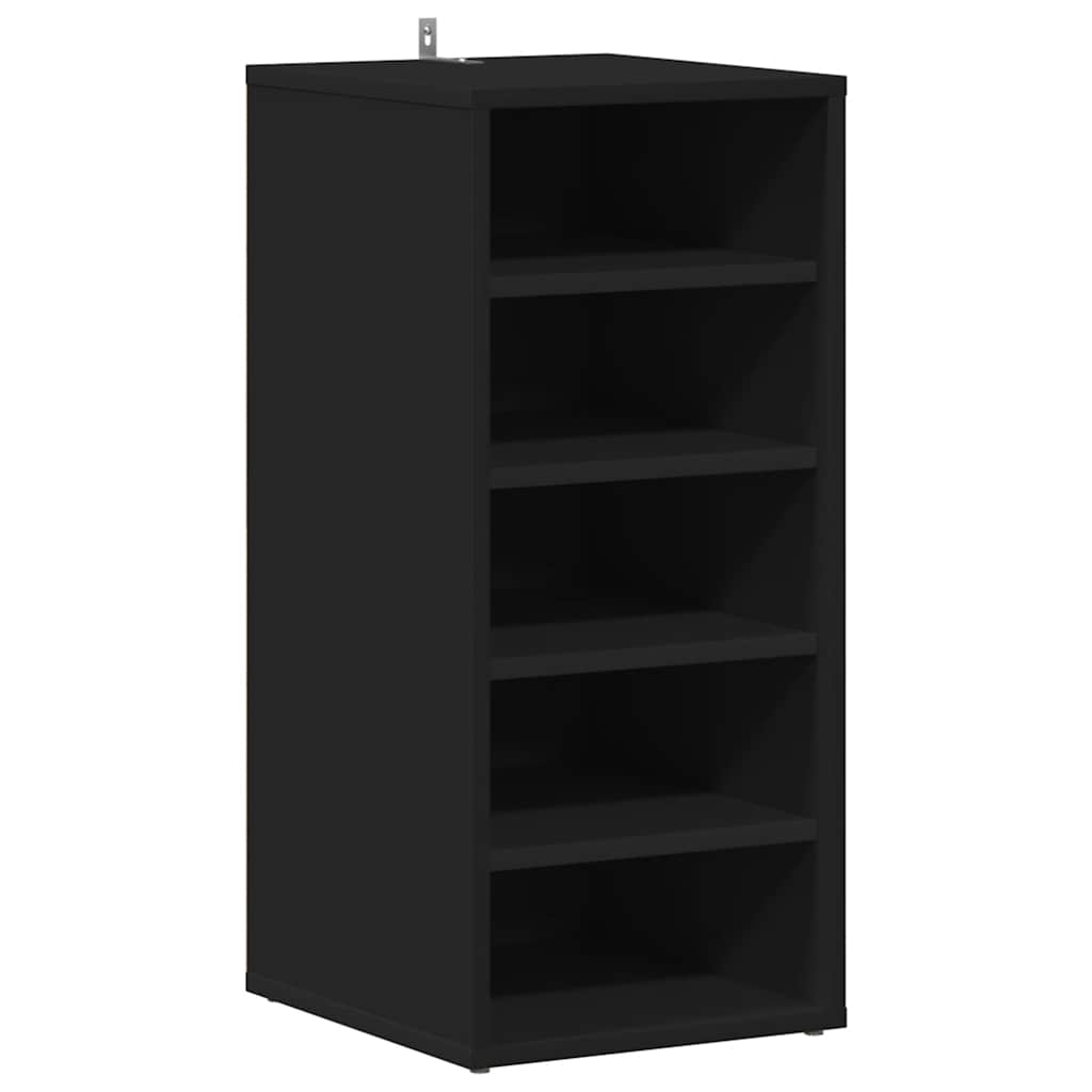 vidaXL Shoe Cabinets 2 pcs Black 31.5x35x70 cm Engineered Wood