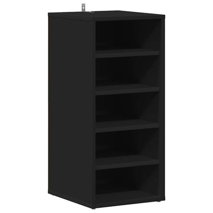 vidaXL Shoe Cabinets 2 pcs Black 31.5x35x70 cm Engineered Wood